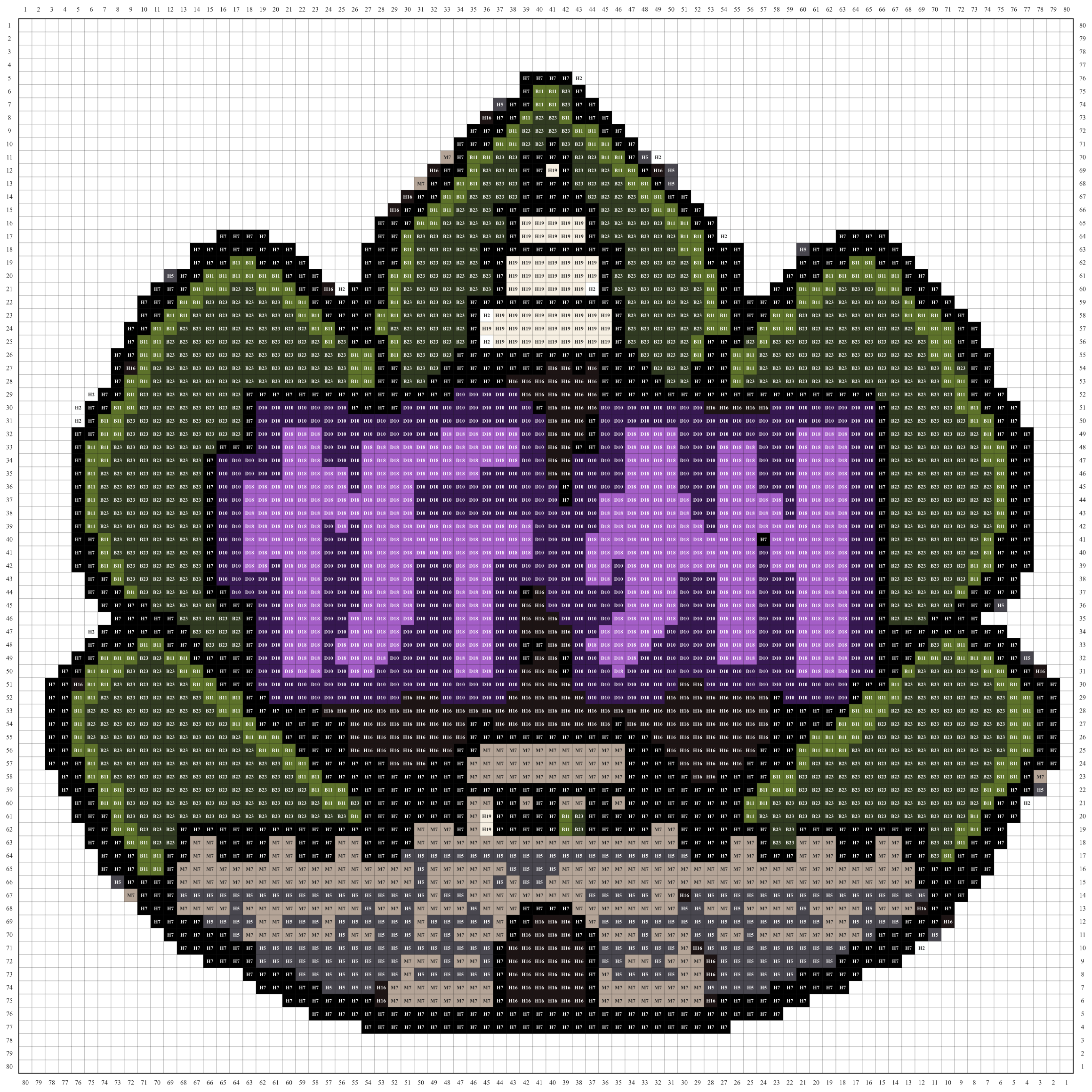 忻州城市打卡牌拼豆图纸