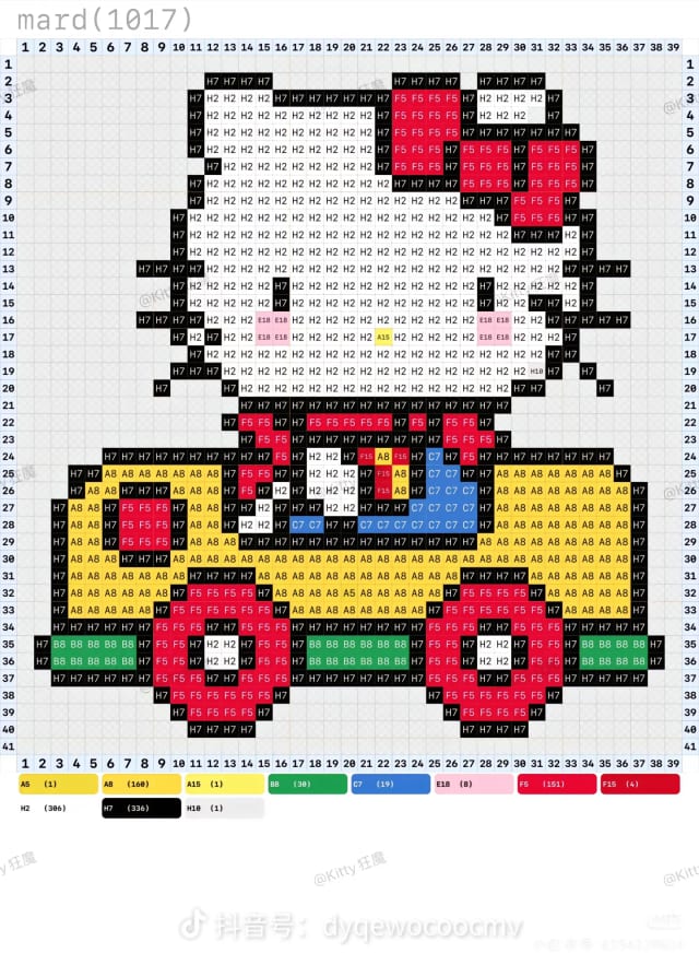 上班族版kitty 1640拼豆图纸