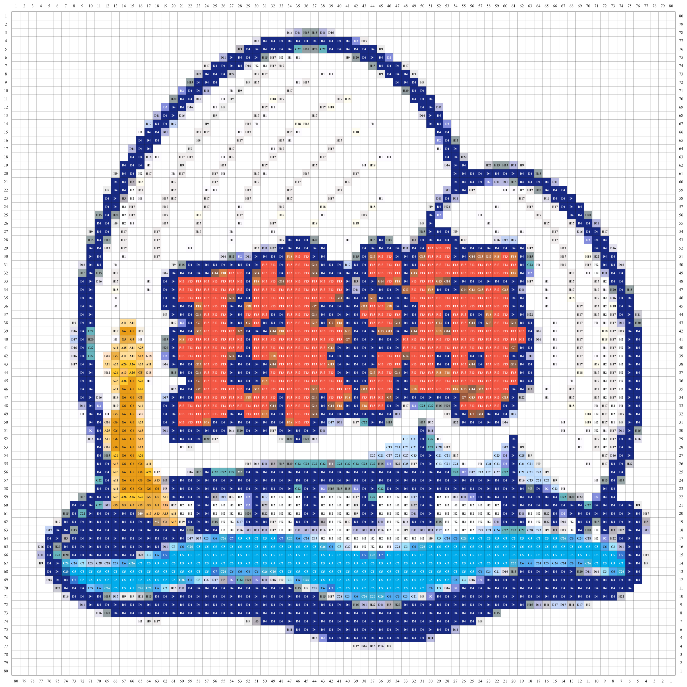珠海城市打卡牌拼豆图纸