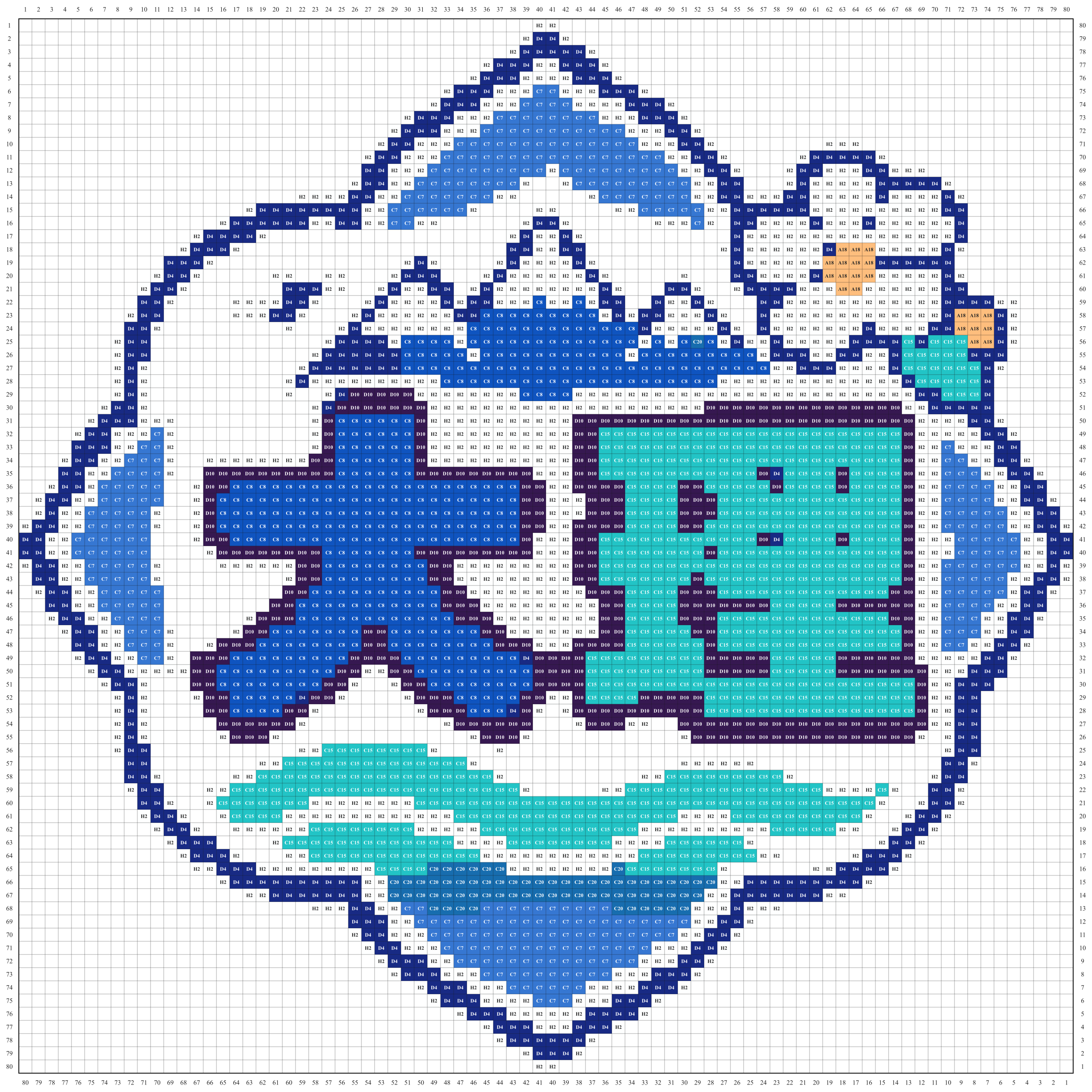 大理城市打卡牌拼豆图纸