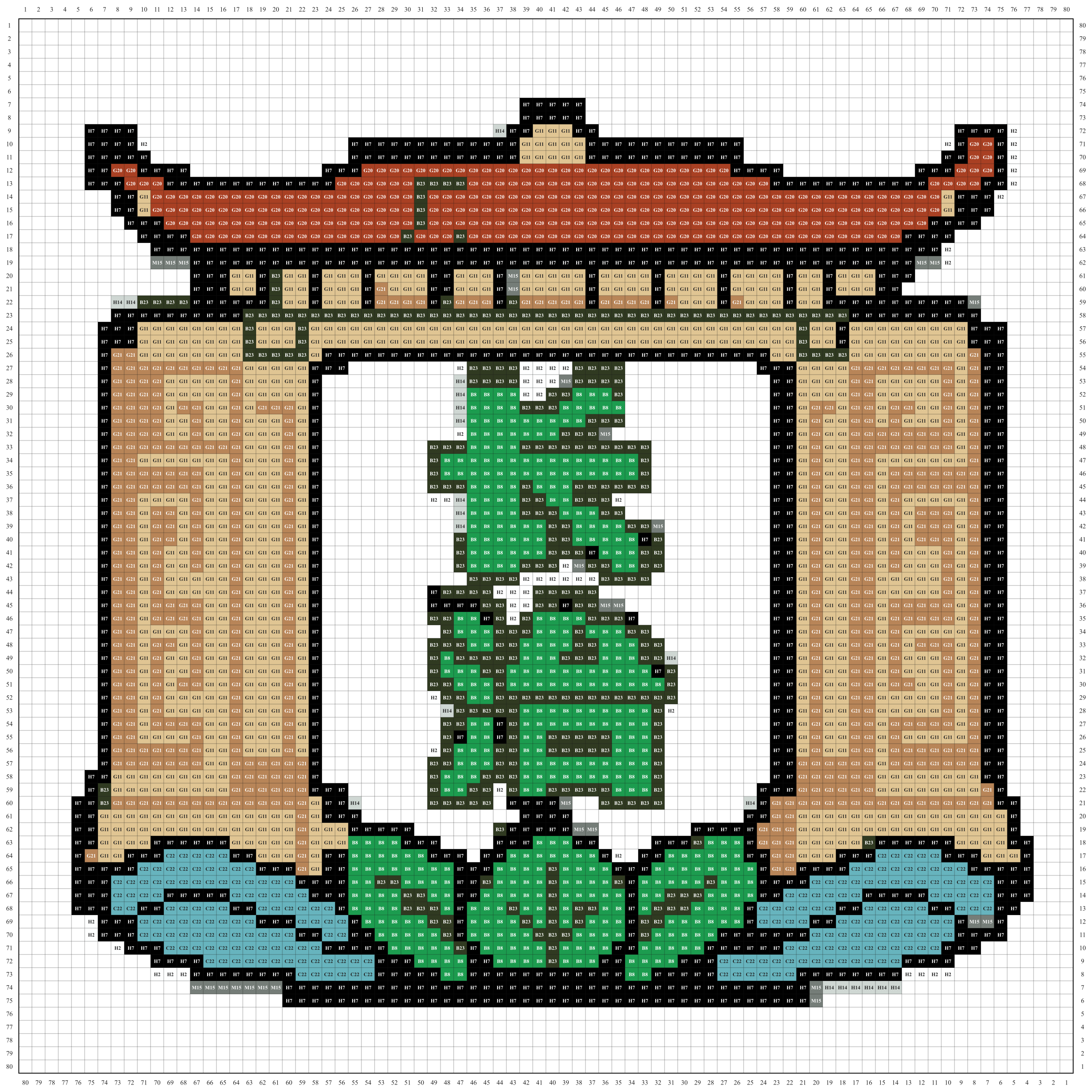 长治城市打卡牌拼豆图纸