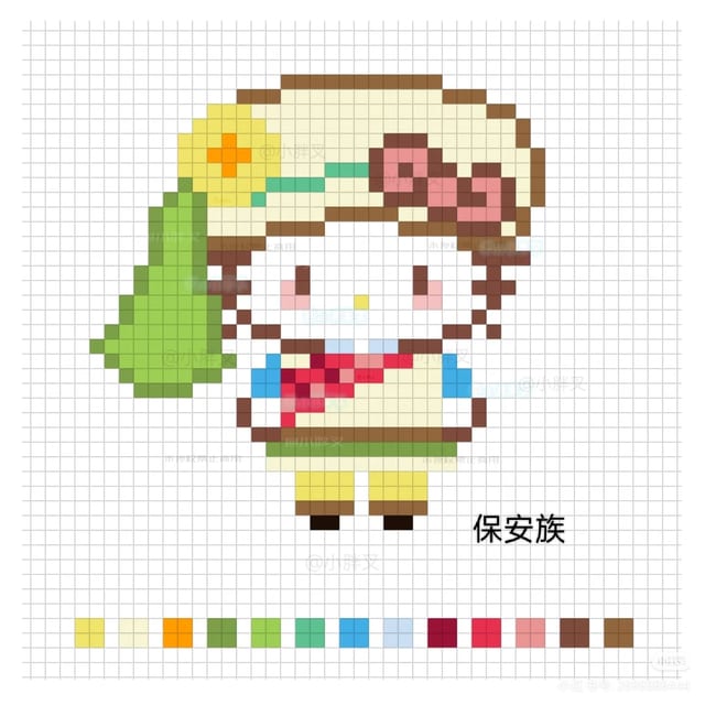 民族版kitty合集 1564拼豆图纸