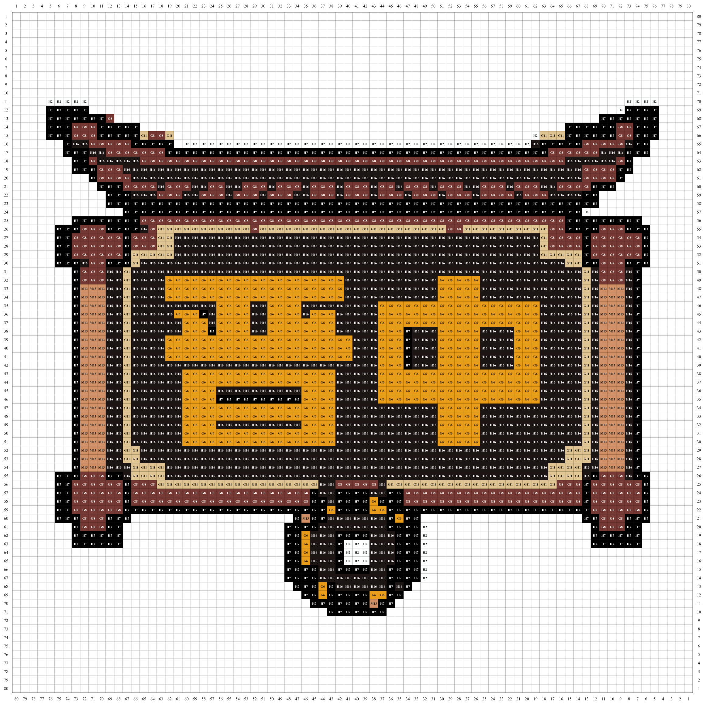 晋中城市打卡牌拼豆图纸