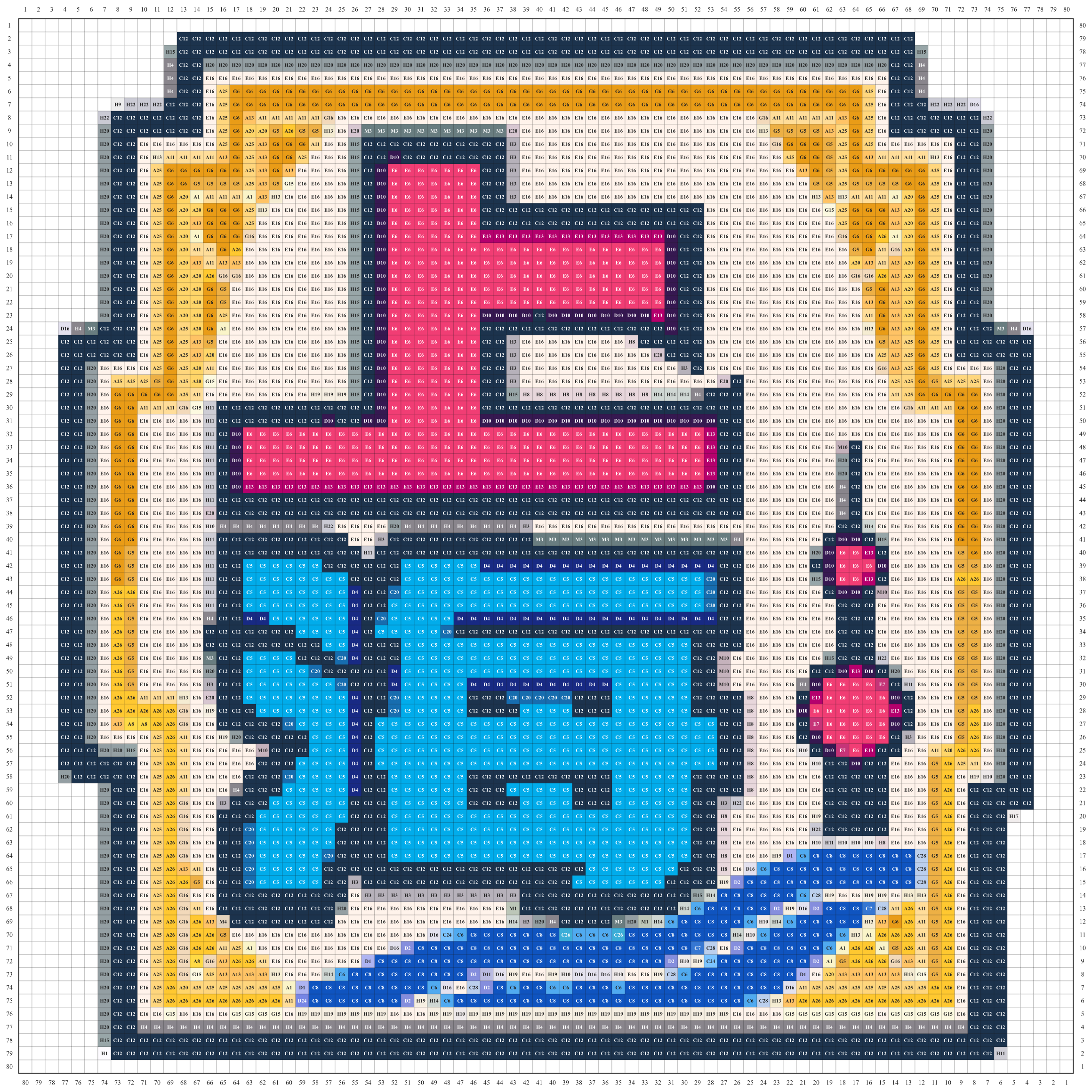 上海城市打卡牌拼豆图纸