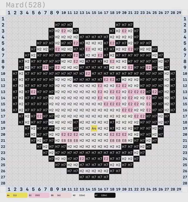 kitty 1740拼豆图纸