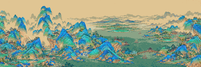 千里江山图（1248×416）拼豆图纸
