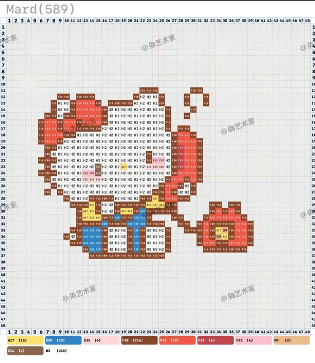 上班族版kitty 1614拼豆图纸