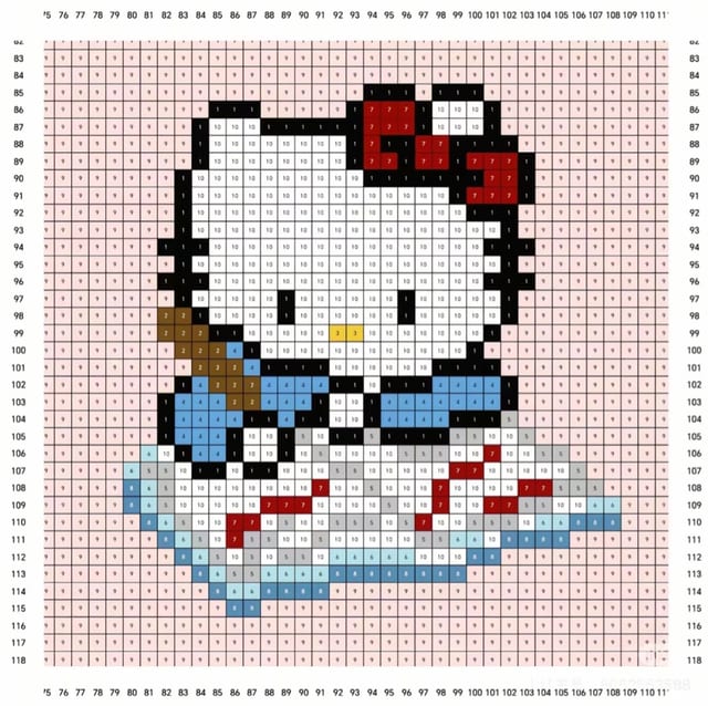 上班族版kitty 1634拼豆图纸