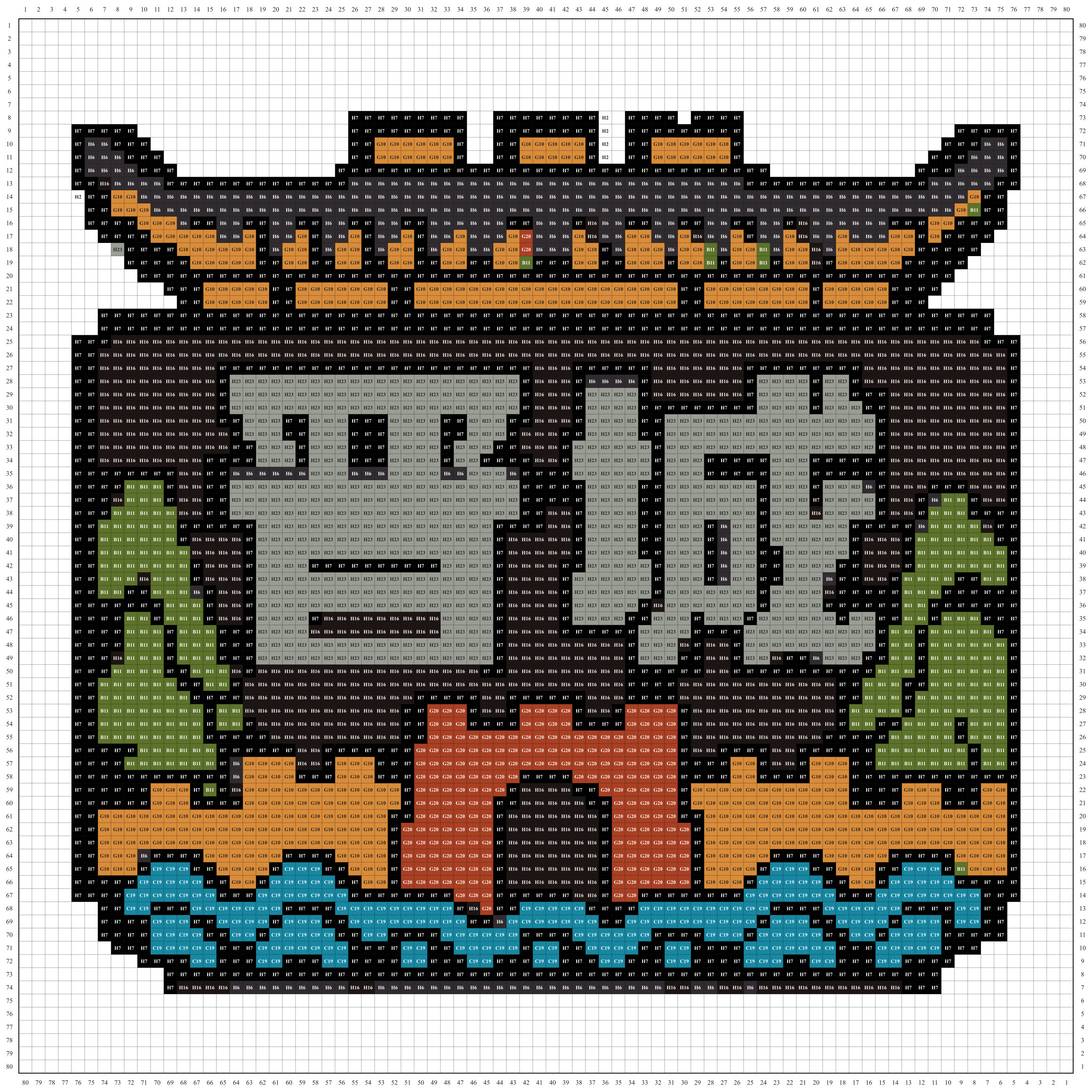 晋城城市打卡牌拼豆图纸