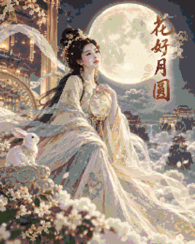 花好月圆（208×260全色）拼豆图纸