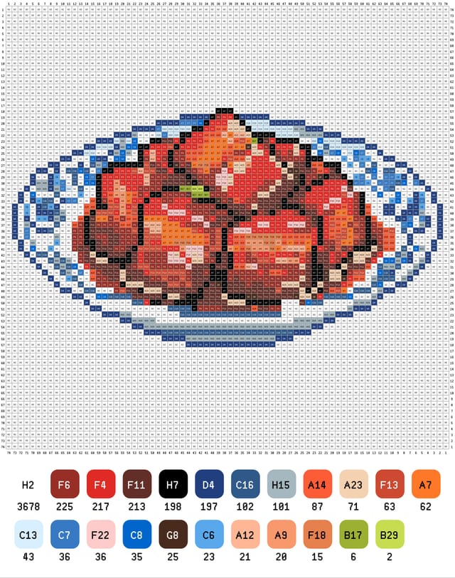 红烧肉拼豆图纸