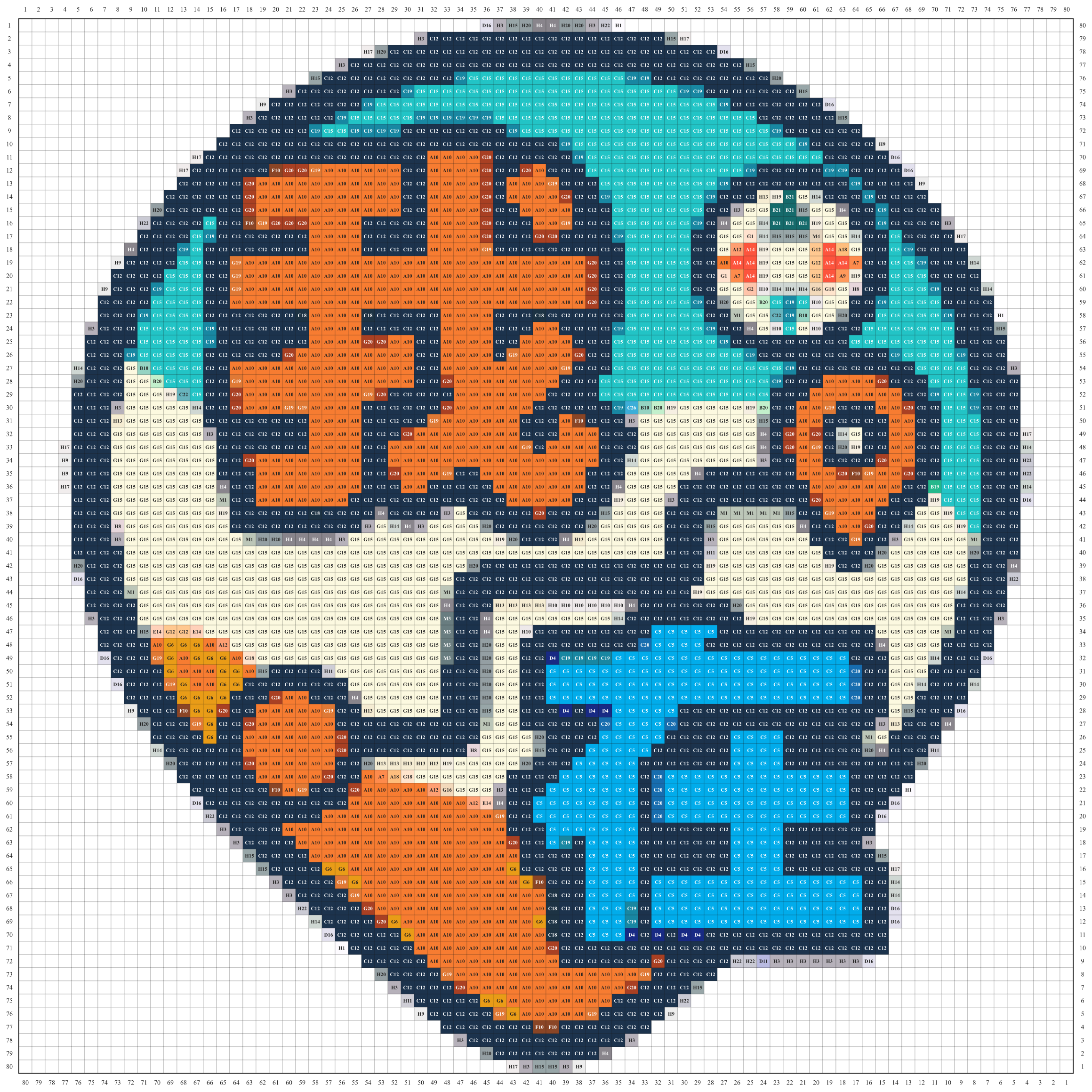 我在城市打卡牌拼豆图纸