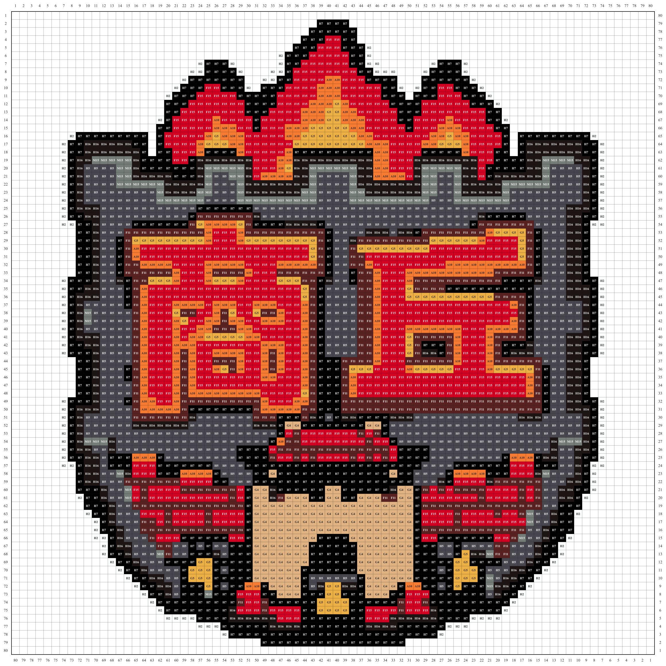 商丘城市打卡牌拼豆图纸
