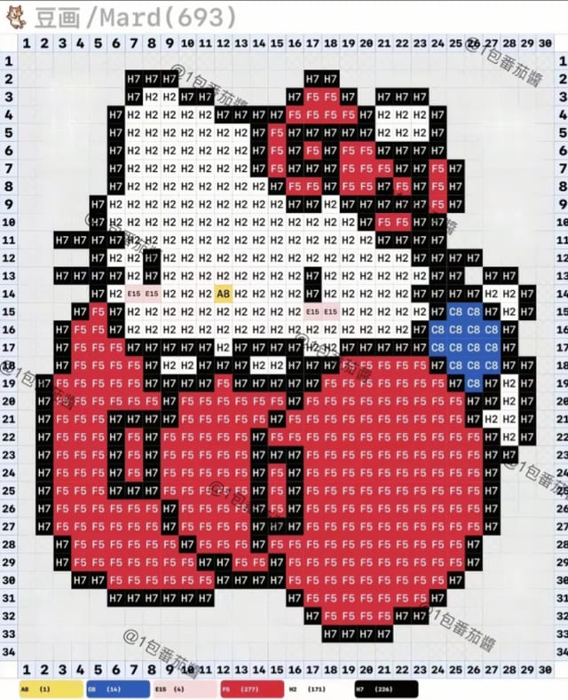 上班族版kitty 1626拼豆图纸