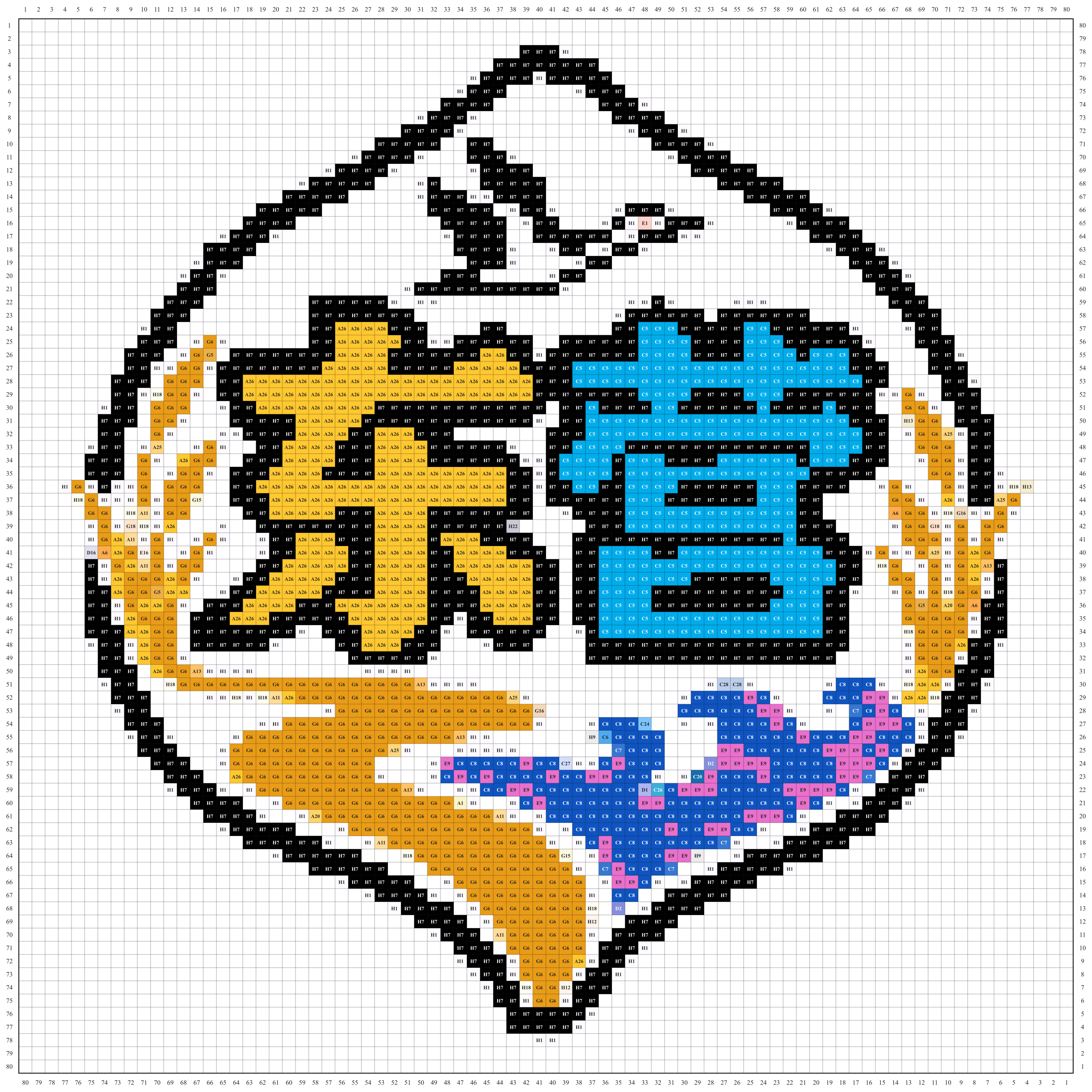 东营城市打卡牌拼豆图纸