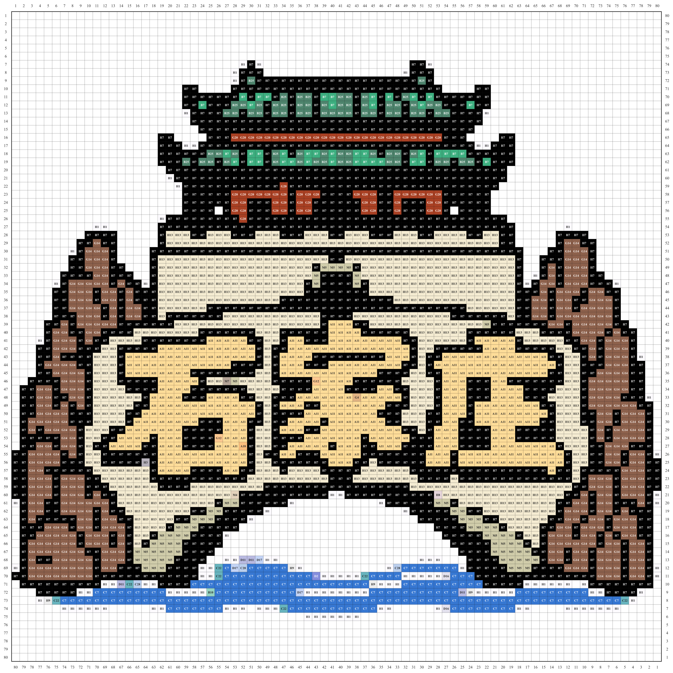 石家庄城市打卡牌拼豆图纸